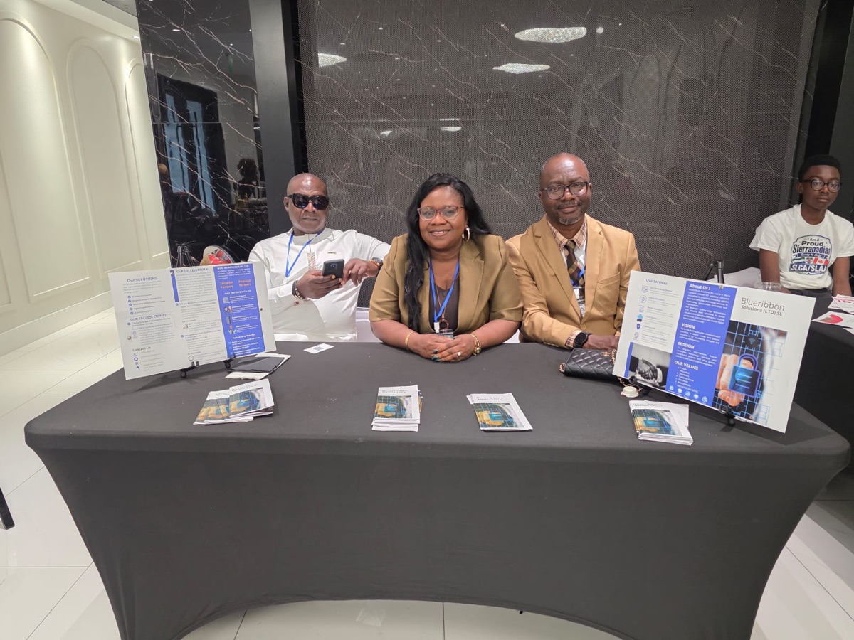 BlueRibbon Solutions team at the Sierra Leone Canadian Trade Fair booth